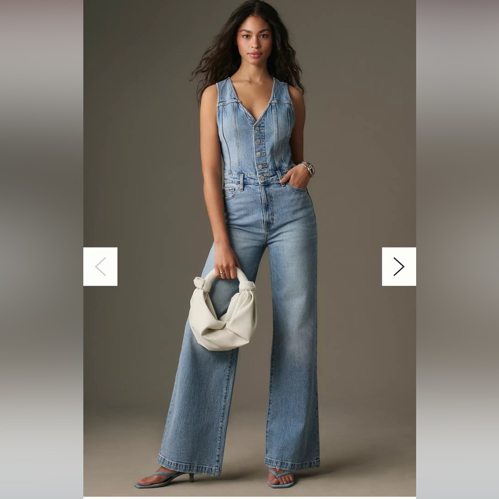 Pistola Aria Fitted Vest Denim Jumpsuit -S